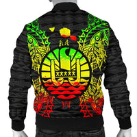 French Polynesia Polynesian Men's Bomber Jacket Map Reggae - Polynesian Pride