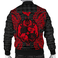 Tonga Polynesian Men's Bomber Jacket Map Red - Polynesian Pride