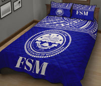 Federated States of Micronesia Quilt Bed Set - Federated States of Micronesia Seal Blue Version - Polynesian Pride