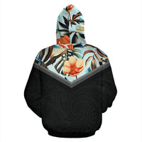 Hawaii Vintage Pattern Zip up Hoodie Flower - Polynesian Pride