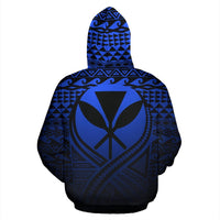 Kanaka Maoli All Over Hoodie Lift up Blue - Polynesian Pride