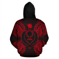 Pohnpei Polynesian ll Over Hoodie Map Red - Polynesian Pride