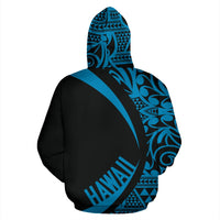 Hawaii Polynesian Zip up Hoodie Tribal Blue Color 2.0 Circle Style - Polynesian Pride