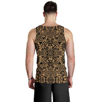 Polynesian Kakau Turtle Gold Hawaii Men's Tank Top - Polynesian Pride