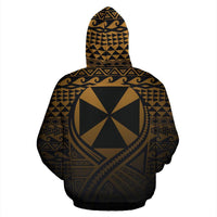 Wallis and Futuna All Over Zip up Hoodie Lift up Gold - Polynesian Pride