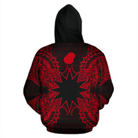 Nauru Polynesian ll Over Hoodie Map Red - Polynesian Pride