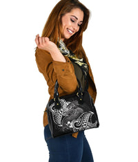 Tahiti Shoulder Handbag - White Shark Polynesian Tattoo - Polynesian Pride