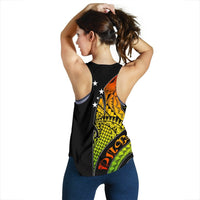 Papua New Guinea Personalised Women's Racerback Tank - PNG Bird And Polynesian Decorative Pattern - Polynesian Pride