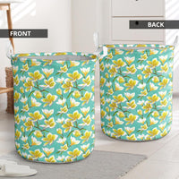 Tropical Plumeria Blue Hawaii Laundry Basket AH - Polynesian Pride