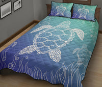 Turtle Gardiant Background Quilt Bed Set - Polynesian Pride