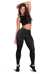 Hawaii Turtle Shark Polynesian Leggings - Gray - Polynesian Pride
