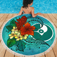 Yap State Beach Blanket - Tropical Flowers Style - Polynesian Pride