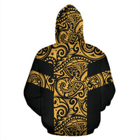 Polynesian Zip Hoodie Polynesian Tattoo Style Gold - Polynesian Pride