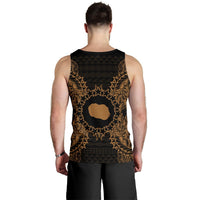 Cook Islands Polynesian Men Tank Top Map Gold - Polynesian Pride