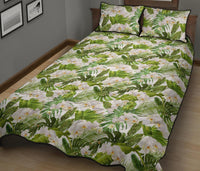 Tropical Plumeria White Quilt Bed Set - Polynesian Pride