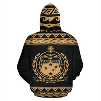 Samoa All Over Zip up Hoodie Polynesian Gold Version - Polynesian Pride