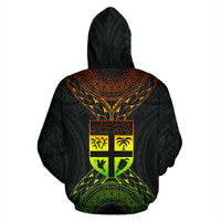 Fiji Map All Over Zip up Hoodie Polynesian Style - Polynesian Pride