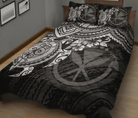 Hawaii Polynesian Quilt Bed Set - Kanaka Maoli & White Turtle Hibiscus - Polynesian Pride