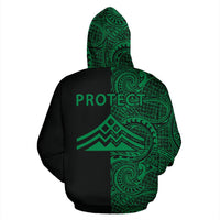 Hawaii Mauna Kea Polynesian Zip up Hoodie The Half Green - Polynesian Pride