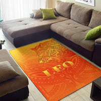 Sun In Leo Zodiac Area Rug Polynesian Tattoo Simple - Orange - Polynesian Pride