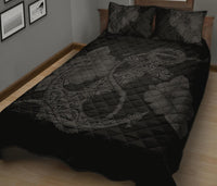 Anchor Poly Tribal Quilt Bed Set Gray - Polynesian Pride