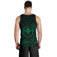 Hawaii Polynesian Custom Personalised Men's Tank Top - Green Tribal Wave - Polynesian Pride