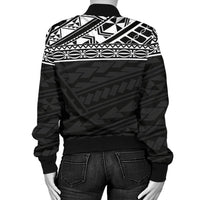 Polynesian Custom Personalised Women's Bomber Jacket - Black Style - Polynesian Pride