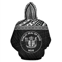 Niue Polynesian Custom Hoodie Horizontal Black - Polynesian Pride