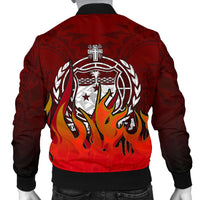 Samoa Men's Bomber Jacket - Manu Rugby Fire - Polynesian Pride