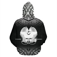 Papua New Guinea All Over Hoodie Fog Black Style - Polynesian Pride