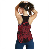 American Samoa Women Tank Top Map Red - Polynesian Pride