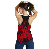 Fiji Polynesian Women Tank Top Map Red - Polynesian Pride