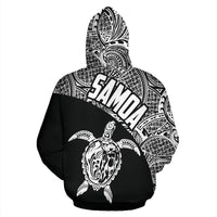 Samoa Zip up Hoodie Samoa Turtle Mermaid Polynesian Tattoo White - Polynesian Pride
