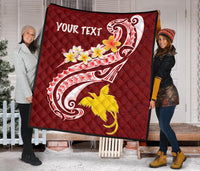 Papua New Guinea Custom Personalised Premium Quilt - PNG Seal Polynesian Patterns Plumeria - Polynesian Pride