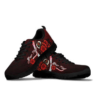 Vanuatu Polynesian Custom Personalised Sneakers - Coat Of Arm With Hibiscus - Polynesian Pride