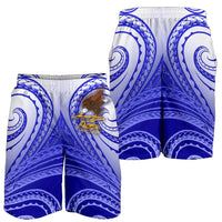 American Samoa Polynesian Men's Shorts - Bald Eagle (Blue) - Polynesian Pride