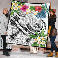 Polynesian Hawaii Premium Quilt - Summer Plumeria (White) - Polynesian Pride