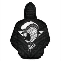 Polynesian Kanaka Helmet Warrior Hawaii Zip Hoodie - Polynesian Pride