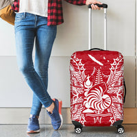 New Caledonia Polynesian Luggage Covers Map Red White - Polynesian Pride