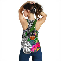 Pohnpei Women Racerback Tank - Turtle Plumeria Banana Leaf - Polynesian Pride