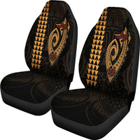 Hawaii Kakau Makau Fish Hook Polynesian Car Seat Covers - Original Universal Fit Gold - Polynesian Pride