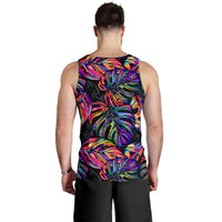 Palm Leaves Men's Tank Top - Neon Color - Polynesian Pride