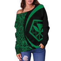 Kanaka Polynesian Women's Off Shoulder Sweater 05 - Polynesian Pride