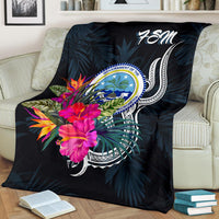 Federated States of Micronesia Premium Blanket - Tropical Flower - Polynesian Pride