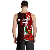 Pohnpei Micronesia Men's Tank Top - Coat Of Arm With Hibiscus - Polynesian Pride