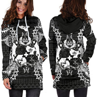 Tonga Polynesian Hoodie Dress Map Black - Polynesian Pride