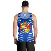 Mate Ma'a Tonga Rugby Men's Tank Top Polynesian Creative Style - Blue - Polynesian Pride