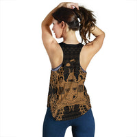 Fiji Polynesian Women Tank Top Map Gold - Polynesian Pride