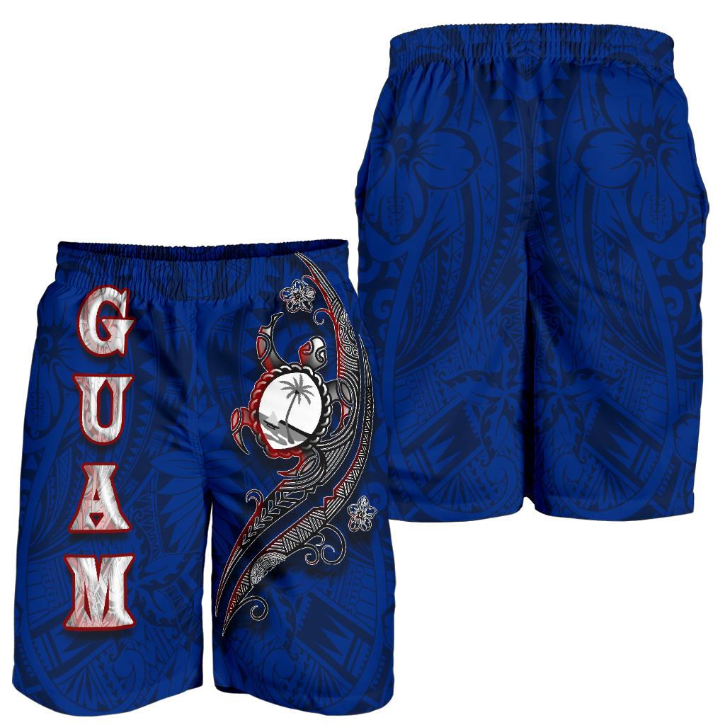 Guam All Over Print Men's Shorts - Turtle Waving Blue - Polynesian Pride