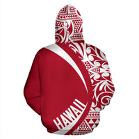 Hawaii Polynesian Zip up Hoodie Tribal White and Red Color Circle Style - Polynesian Pride
